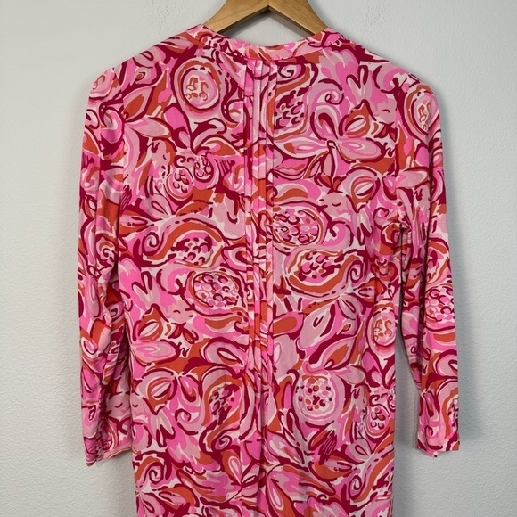 Lilly Pulitzer Sarasota Pintucked Tunic Dress Mini Mango Salsa Size XS Women - Picture 6 of 16